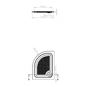 Cadita dus acril semirotunda slim Belform Cubo 90x70 cm, montaj dreapta - Img 2