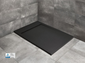 Cadita dus dreptunghiulara compozit Radaway Teos F Black 120x80x4 cm, negru