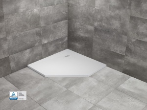 Cadita dus pentagonala compozit Radaway Kyntos PT white