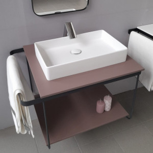 Cadru metalic cu blat, polita si lavoar Kuma SQ50 ZOOM LOFT STYLE, Rector, 60 cm - Img 1