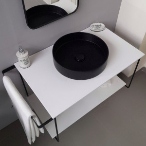 Cadru metalic cu blat, polita si lavoar Kuma ZOOM CI39 LOFT style, RECTOR, 80 cm - Img 1