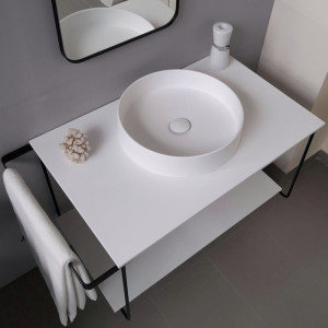 Cadru metalic cu blat, polita si lavoar Kuma ZOOM CI39 LOFT style, RECTOR, 80 cm - Img 3