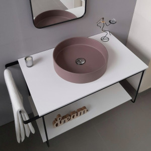 Cadru metalic cu blat, polita si lavoar Kuma ZOOM CI39 LOFT style, RECTOR, 80 cm - Img 2