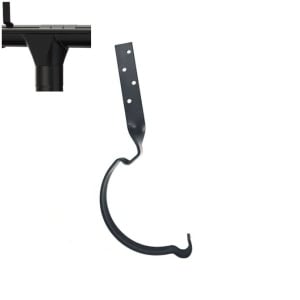 Carlig rasucit jgheab pentru sistem pluvial Metigla, metalic, D 165 mm, negru (RAL 9005)