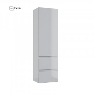 COLOANA MOBILIER COMO, 40X31.6X140 CM, O USA REVERSIBILA SI DOUA SERTARE SOFT-CLOSE, GRI DESCHIS LUCIOS