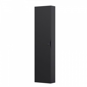 COLOANA MOBILIER SIENA 400X170X1600, O USA, 6 RAFTURI STICLA, NEGRU MAT