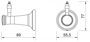 Cuier simplu FDESIGN Lacrima, bronz - Img 2