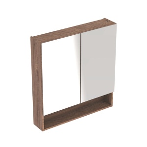 DULAP CU OGLINDA 80 CM SELNOVA SQUARE CU DOUA USI, NUC AMERICAN HICKORY - Img 5