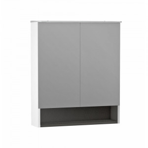 DULAP CU OGLINDA BERYL 60.2X71X15, 2 USI, ALB MAT