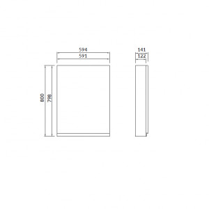 Dulap suspendat Cersanit Moduo, usa reversibila, 60 cm, alb, DSM - Img 2