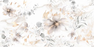 Faianta decor Kai Ceramics Breeze Flowers White 30x60 cm