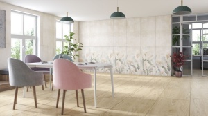 Gresie Kai Cemento Flowers Cream Beige 60x120 cm, mata - Img 3