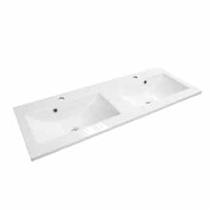 Lavoar dublu din compozit Oristo Silver 120 cm, alb - Img 2