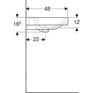 LAVOAR GEBERIT SMYLE SQUARE 60X48 CU ORIFICIU BATERIE SI PREPLIN - Img 5