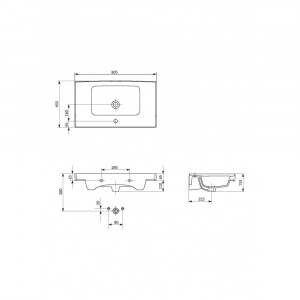 Lavoar mobilier Cersanit Crea, 80x45 cm, alb - Img 2