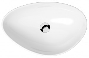 Lavoar pe blat Cersanit Moduo asimetric 55x36.5x15 cm alb - Img 1