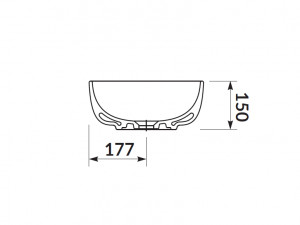 Lavoar pe blat Cersanit Moduo, oval, 50x35.5x15 cm, alb - Img 3