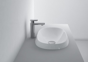 Lavoar pe blat, din compozit lucios, oval, 50 x 32 cm, Foglia Olivia - Img 2