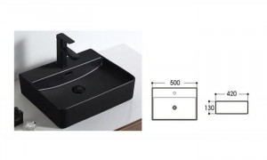 Lavoar pe blat E5002, 50x42x13 cm, negru