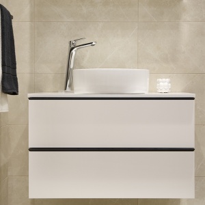 Lavoar pe blat Fluminia Havana, rotund, 40x40x12 cm, alb - Img 5