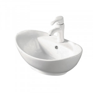 Lavoar pe blat Fluminia Loira New, 59x39x21 cm, alb