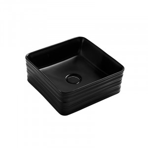 Lavoar pe blat Fluminia My Black Box, 39x39x15 cm, negru mat