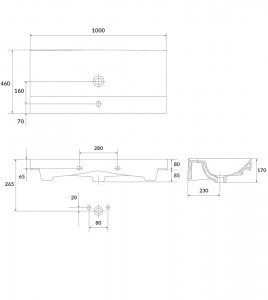 Lavoar pentru mobilier Cersanit Larga 100x46 cm - Img 3