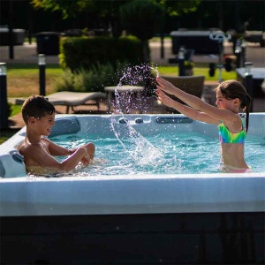 Minipiscina jacuzzi Wellis Malaga Citylife Premium, 6 locuri, cu pompa de caldura, scara inteligenta si spatiu de depozitare, 218x218x90 cm - Img 6