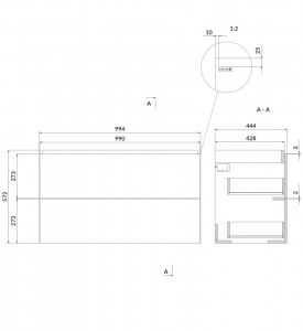Mobilier suspendat Cersanit Larga pentru lavoar 100 cm, alb - Img 5