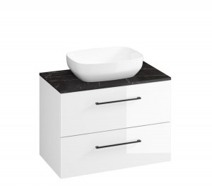 Mobilier suspendat Cersanit Larga pentru lavoar 80 cm, alb - Img 5