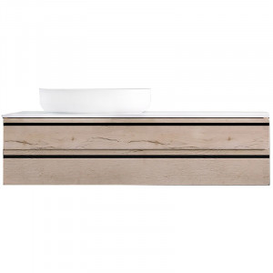 Mobilier suspendat Kolpasan Alexis cu blat alb pentru lavoar, 120 cm, Craft Wood - Img 2
