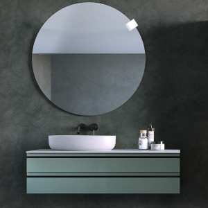 Mobilier suspendat Kolpasan Alexis cu blat alb pentru lavoar, 120 cm, Green