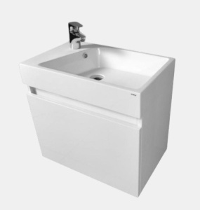 Mobilier suspendat Kuma BIRD 60 cu lavoar marmura alb lucios