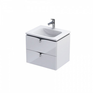 Mobilier suspendat Oristo Siena cu lavoar Amelia 60 cm, alb-lucios