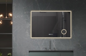 Oglinda cu iluminare LED Belform Atlantis, buton touch, ceas, lupa si functie dezaburire 120xH80 cm - Img 4