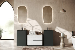 Oglinda cu iluminare LED Savini Due SPR215, buton touch, 100x54 cm - Img 3