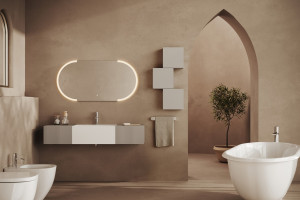 Oglinda cu iluminare LED Savini Due SPR222, buton touch, 120x60 cm - Img 3