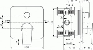 Ornament baterie incastrata cada/dus Ideal Standard Tesi - Img 2