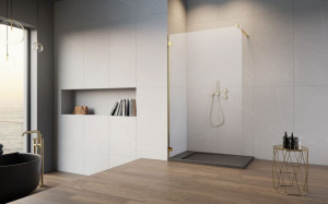 Paravan dus Walk-In Radaway Essenza Pro Gold 105 cm - Img 3