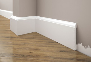 Plinta decorativa Elegance compactpolimer-lpc15 82,6mm/2,44 m alb