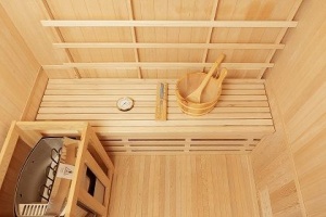 Sauna finlandeza de interior Sanotechnik Riga, 3 persoane, 150x120x190 cm - Img 5