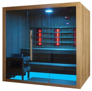 Sauna mixta, finlandeza si infrarosu Sanotechnik Kotka, 4-5 persoane, 150x200x190cm