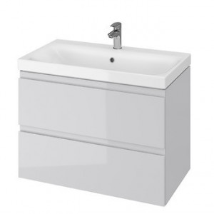 Set mobilier B974 suspendat Cersanit Moduo cu lavoar ceramic 80 cm, gri