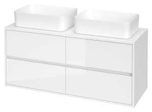Set mobilier pentru lavoar pe blat Cersanit Crea 120, cu blat , alb - Img 4