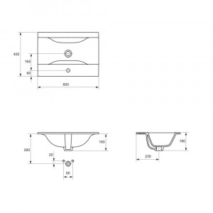 Set mobilier suspendat Cersanit Gracja cu lavoar Ontario 60 cm, alb - Img 2