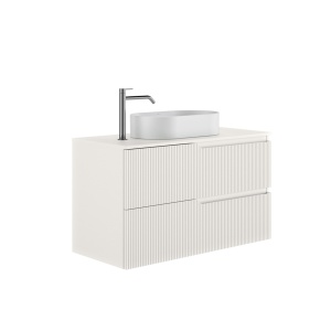 Set mobilier suspendat cu blat Gala Canaletto 100 cm, alb