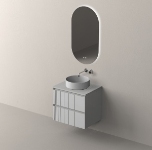 Set mobilier suspendat cu blat Nofer Pole 60 cm, white mat