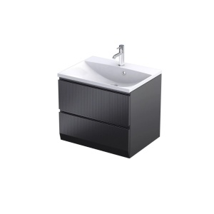 Set mobilier suspendat Oristo Brylant cu lavoar Amelia 60 cm, negru