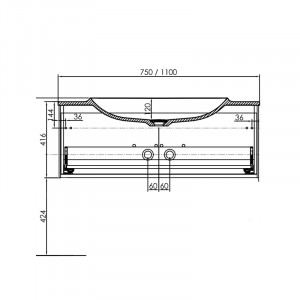 Set mobilier suspendat si lavoar Kolpasan Pandora 110 cm, black stone - Img 5