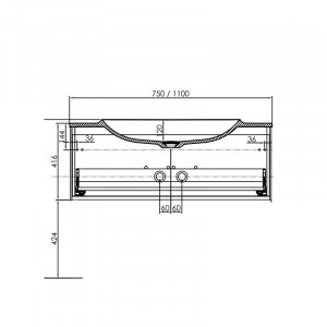 Set mobilier suspendat si lavoar Kolpasan Pandora 75 cm, alb - Img 6